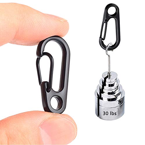 30PCS Mini Zinc Alloy Carabiner Clips - Durable Keychain Hooks