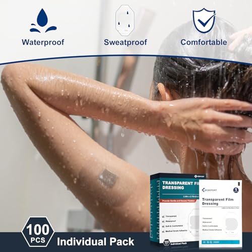 Ceeport Waterproof Transparent Adhesive Dressings 2.36 x 2.75 inches, 100 Pack