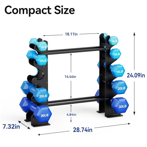 5-Tier Dumbbell Rack Stand for Home Gym - Heavy-Duty Storage
