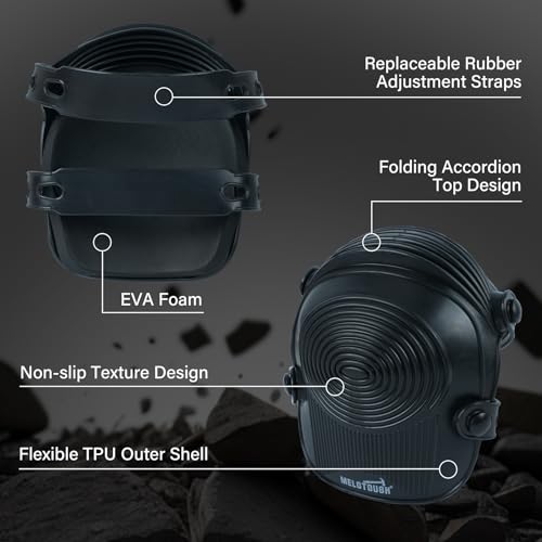 MELOTOUGH Work Knee Pads for Men Women Construction, Flooring, Roofing - Comfortable and Non Slip(Black)