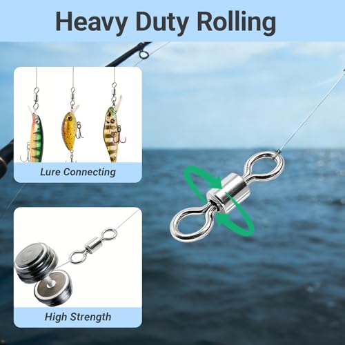 QISHUO SUS304 Stainless Steel Barrel Swivels 25pcs #2/0 - Saltwater Freshwater Heavy Duty