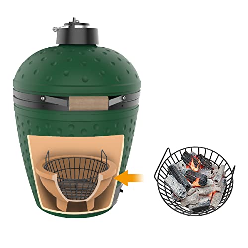 Porcelain Steel Charcoal Ash Basket for Large Big Green Egg & Kamado - AJinTeby