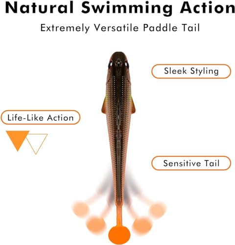 Soft Fishing Lures with BKK Hooks - Trembly Sinking Swimbaits for Bass & Trout