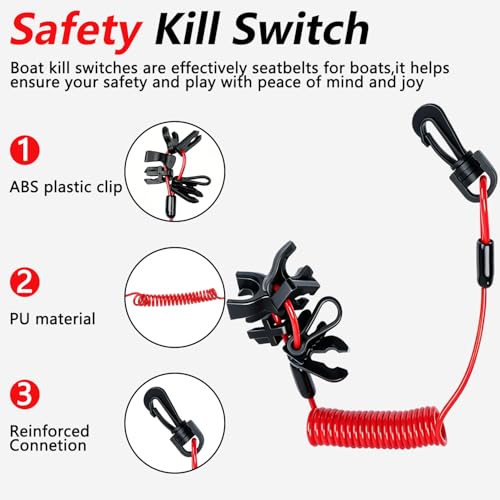 Universal Boat Safety Lanyard Kill Switch with 7 Keys