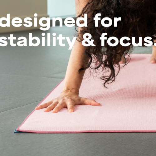 Microfiber Yoga Mat Towel with Silicone Grip - Pink, 24" x 72"