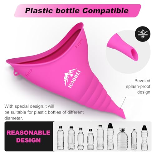 Reusable Silicone Female Urination Device - Rose Red Pee Funnel
