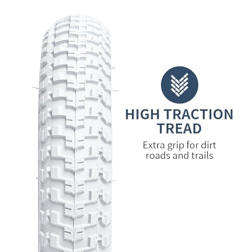 12 ½ x 2 ¼ Bike Tires & Tubes Set for Kids' Bicycles - White, Schrader Valve