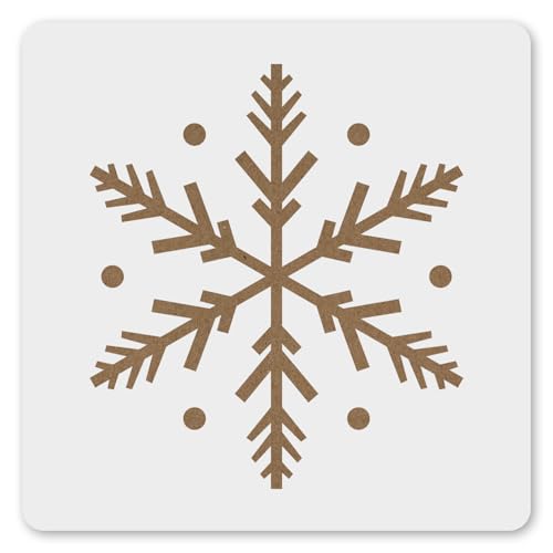 MAGJUCHE Snowflake Stencil 6 Inches, Reusable Large Stencil for Wall Painting DIY Crafts Decor