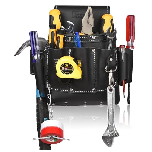 Grain Leather Electrician Tool Pouch | Carpenter Tool Pouch | Electrician Pouch | Electric Tool Bag | Electrician Bag | Leather Tool Belt