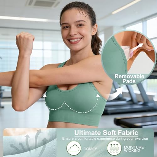 High Support Adjustable Sports Bras for Women - 3 Pack