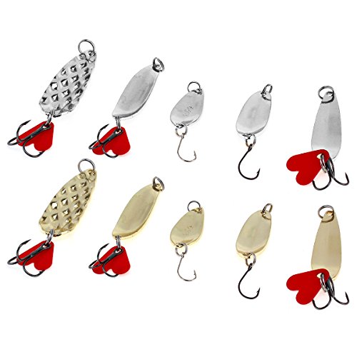10-Piece Metal Fishing Spoons Kit with Tackle Box - Hard Lures