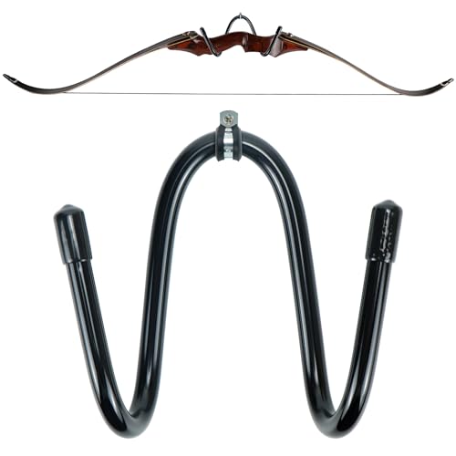 Flexible Archery Bow Wall Hanger - Adjustable Metal Rack with Rubber Hook