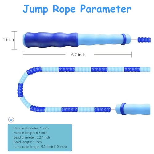 Adjustable Tangle-Free Jump Rope for Kids & Adults - Blue & Green