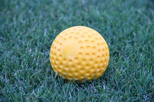 Yellow Dimpled Baseballs - 1 Dozen Polyurethane for Pitching Machines