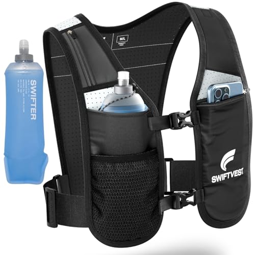 Reflective Running Hydration Vest with 500ml Water Bottle