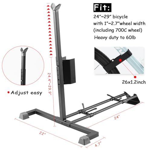 YueTong Bike Stand for Vertical Bike Storage,Upright Bicycle Stand Indoor,Standing Bike Rack for Garage Floor,Suit for MTB,Road Bike,Woman Bike and E-bike.