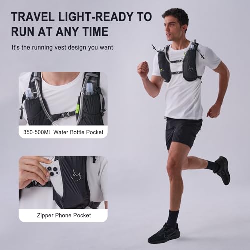 N NEVO RHINO Black 5.5L Running Hydration Vest with 1.5L Water Bladder