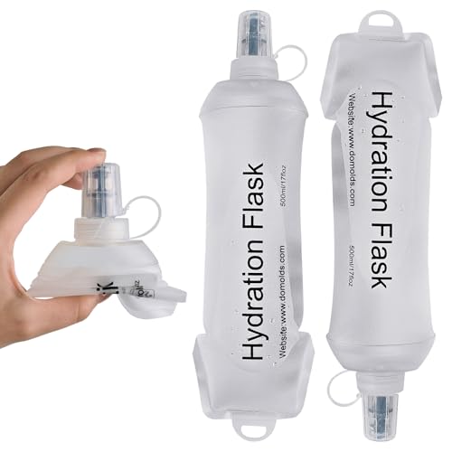FABLENOVA 2 Pack 500ml Collapsible Water Bottles, Reusable Soft Hydration Flask