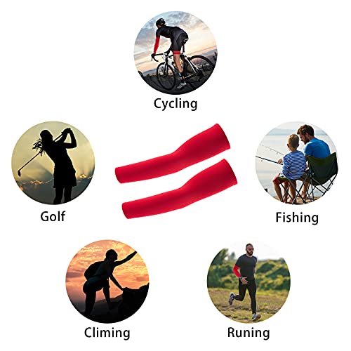 UV Block Cool Arm Sleeve - Red Cycling Sun Protection