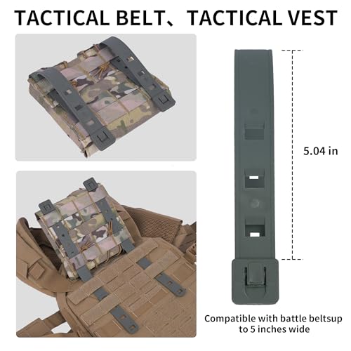 Tactical MOLLE Malice Clips - Durable Straps & Attachments (Long-RG, 4 Pack)