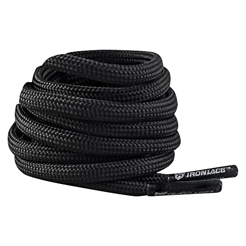 550 Paracord Laces - Heavy-Duty Universal Boot & Shoe Laces, 63-Inch Midnight Black
