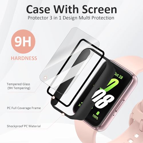 Samsung Galaxy Fit 3 Screen Protector Case - 3 Pack Black