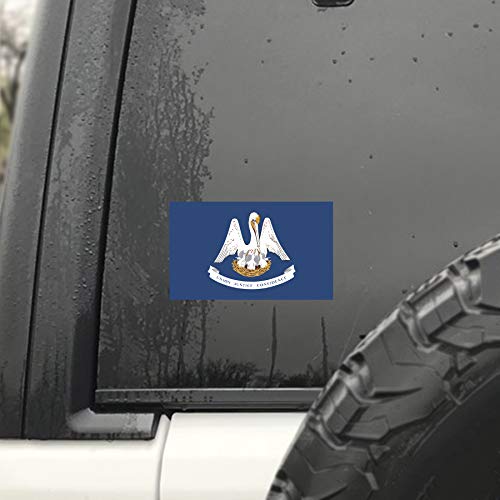 Louisiana State Flag Decal Stickers - 2-Pack, 5"x3", UV Protected