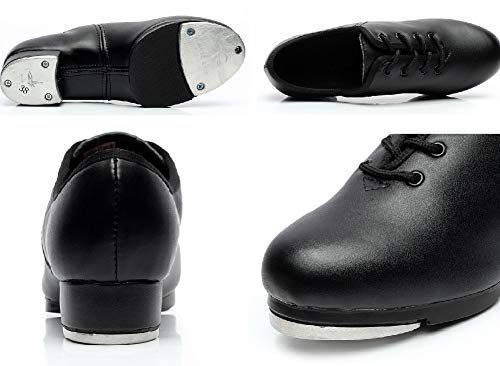 BeiBestCoat Synthetic Men’s Tap Shoes Oxford Black 13 / Ergonomic Dance Footwear