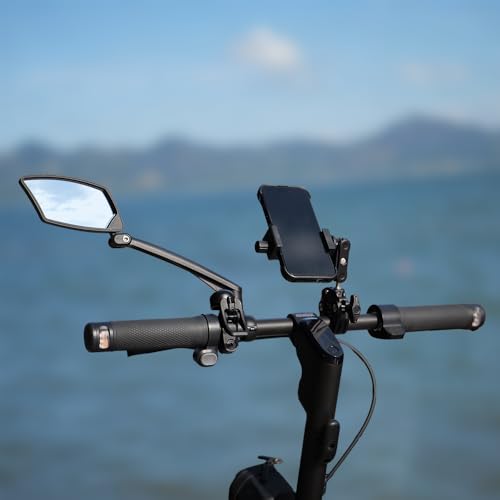 Handlebar Bike Mirror - HD Shatterproof Glass, 360° Adjustable, Silver Lens for Left