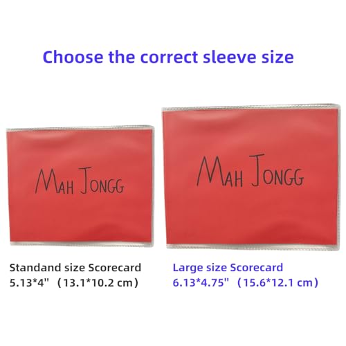Large Mahjong Scorecard Sleeve - Durable Clear Plastic Protector - 1 Piece