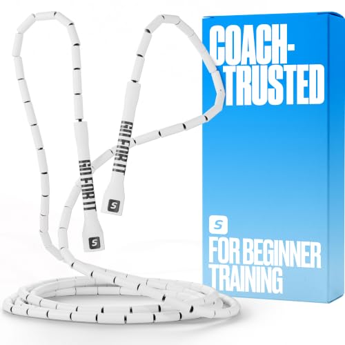 Beaded Jump Rope - Adjustable Length for Kids & Adults - White