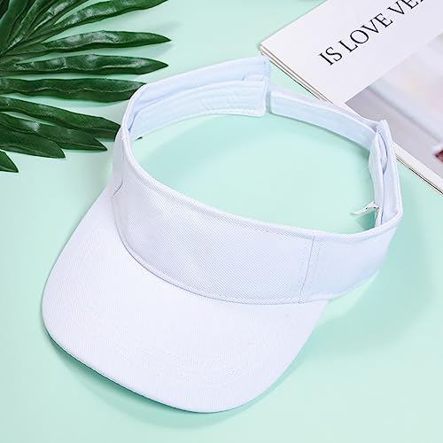 Adjustable Sun Visor Hat for Sports - One Size, White