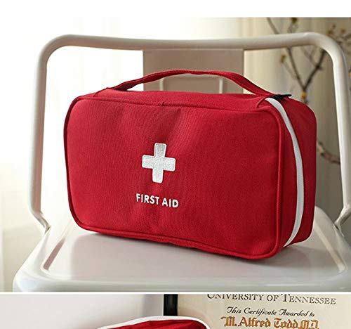 First Aid Bag - Mini Empty Medical Storage Pouch for Camping & Travel - Red