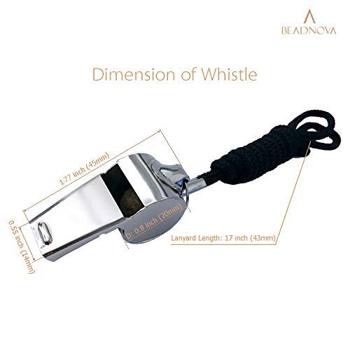 Stainless Steel Whistles with Lanyards - Loud Coach & Referee Whistle - 2pcs