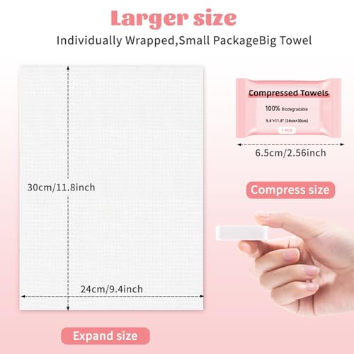 Compressed Disposable Face Towels - 30 Pack Portable Washcloths