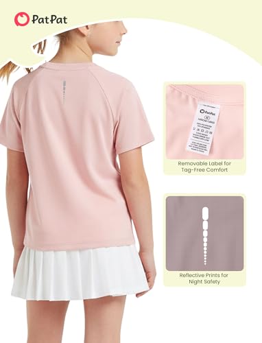 Athletic Shirts for Kids 9-10 Years - Short Sleeve Top - Pink