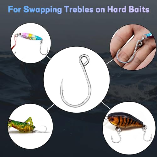 Inline Single Fishing Hooks 25 Pcs - Size 4# Replacement