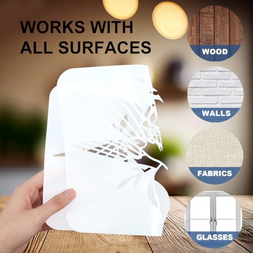 MAYJOYDIY 9Pcs Dog Paw Print Stencil 5.9¡¿5.9inch Cute Puppy Painting Stencils Reusable Love Mom Bark Template DIY Craft for Painting on Wood Furniture Canvas Wall Decoration