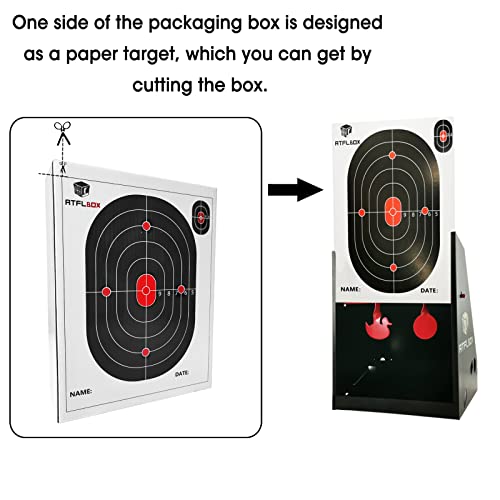 BB Gun Target Trap with 20 Paper Targets & Spinning Silhouettes - A-Target and Papers