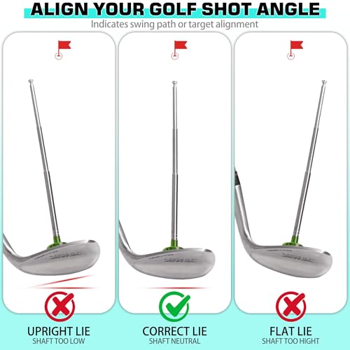 Golf Alignment Rods - Adjustable Magnetic Aiming Stick - Green