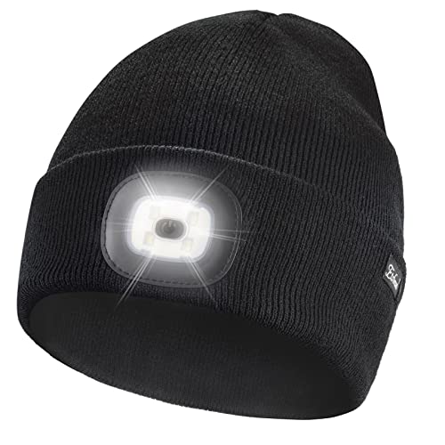 Etsfmoa Unisex Beanie with The Light, Gifts for Men Dad Father Winter