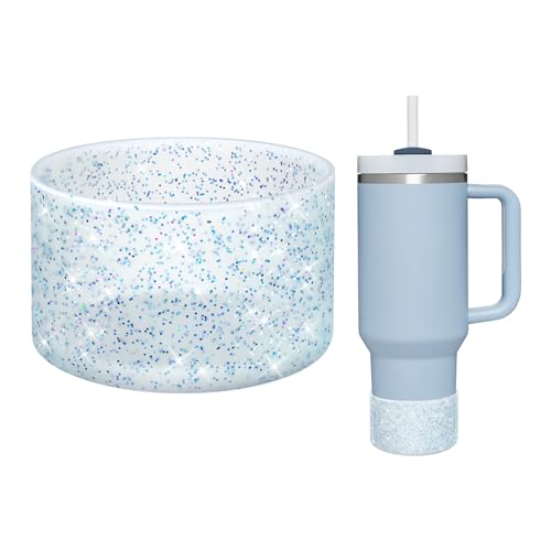 Bling Silicone Boot for Stanley Quencher 40oz & Hydro 12-24oz - Transparent Bling Blue