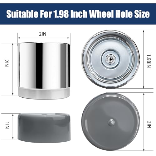 Trailer Bearing Dust Cap Protector for Bearing Buddy – 2 Pack, Stainless