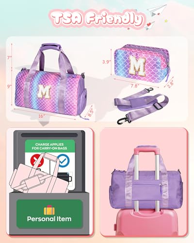 Personalized Tween Travel Set - Duffle Bag & Makeup Pouch