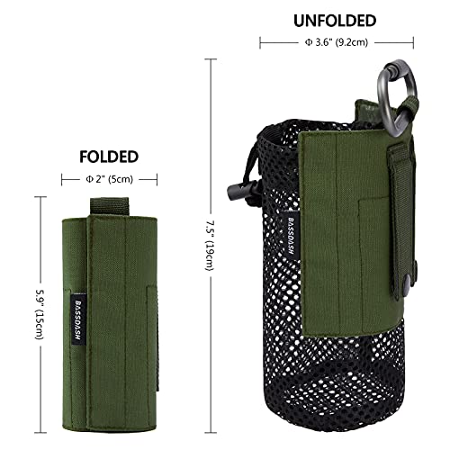 Tactical Molle Water Bottle Pouch with Carabiner - Army Green