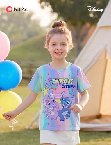 Kids' UV Protection Quick-Dry Graphic T-Shirt - Stitch 6-7 Years
