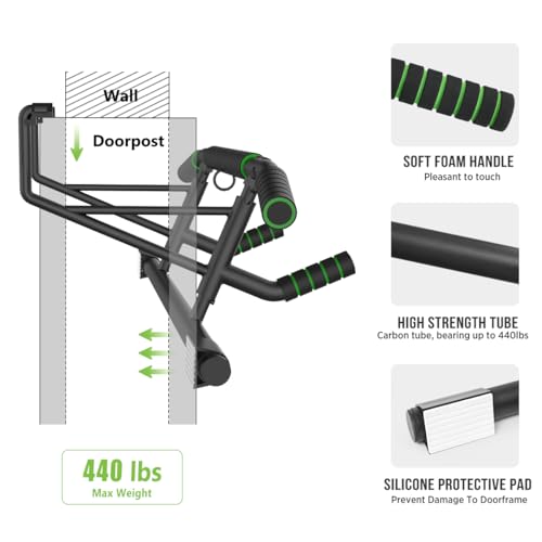 Pull Up Bar for Doorway - Foldable, Heavy Duty, 440 Lbs Capacity