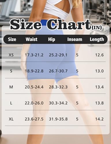 Mid Rise Scrunch Butt Lifting Shorts - 5" Inseam / X-Large / Blue