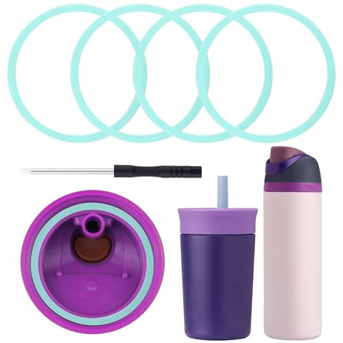 Silicone O-Ring Replacement Gasket for Water Bottle Lids - 4-Pack Blue