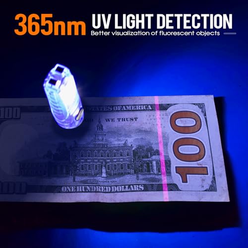 S12Pro Keychain Flashlight Rechargeable,750 High Lumen EDC Mini Flashlight with Clip,Multifunction COB Light with 365nmUV-11 Lighting Modes, Tail Magnet, Flash Light